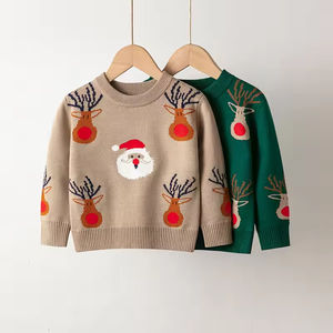 Suéter de Punto Personalizado con Logotipo Navideño para Bebés Recién Nacidos, Suéter de Punto para Bebés, Jersey de Manga Larga para Niñas - Product Image 1