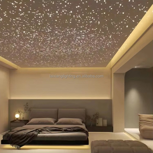 โคมไฟใยแก้วนำแสงติดเพดานห้องนอนไฟตกแต่งงานแต่งงานไฟ LED ใยแก้วนำแสงพร้อมฐานสีขาวสำหรับห้องนั่งเล่นล็อบบี้ - Product Image 4