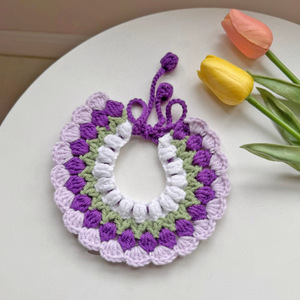 Collares tejidos a mano para gatos y perros, collares de ganchillo, lindas decoraciones con fotos de mascotas, baberos. - Product Image 4