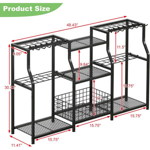 Estante para herramientas de jardinería, torre de almacenamiento para patio, organización y almacenamiento para garaje, estante práctico de tres niveles para herramientas de jardinería - Product Image 2