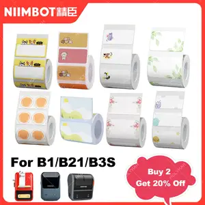 Niimbot B1 B21 Fancy Color White Label Sticker Print Paper Roll For Niimbot B21 B1 B3S Printer Tear-proof Water / Oil-proof