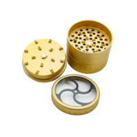 Moulin à herbes et épices en aluminium 63 mm, alliage 6063, à dents brevetées, OEM/ODM, accessoires pour fumeurs
