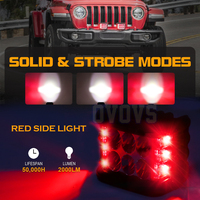 OVOVS-Lampe de travail à LED de 4 pouces avec fonction stroboscopique latérale pour Jeep 4x4 tout-terrain, accessoires d'éclairage de voiture, 30W