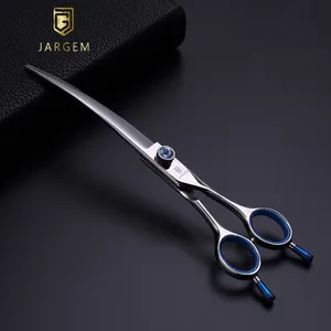 Professionele Pet Grooming Shears 7.5 Inch Gebogen Schaar Diamant Hond Haar Gebogen Schaar