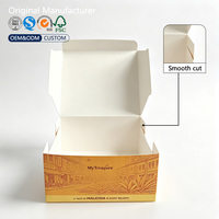 Caja de Cartón Blanca Plegable con Tapa Abatible para Chocolate, Macaron y Dulces, Caja de Embalaje Biodegradable para Llevar de Panadería con Logotipo Personalizado