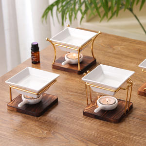 Toptan seramik balmumu mum isıtıcı yağ yakıcı, beyaz seramik tepsi ile uçucu yağ Tealight mum eriyik tutucu tütsü brülör - Product Image 3