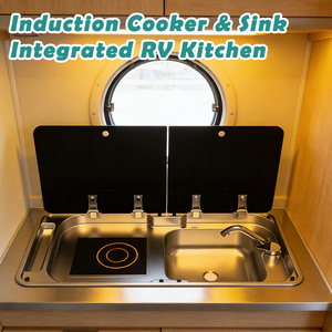 Fregadero y Cocina de Inducción Integrados JDA de Acero Inoxidable SS304 para Autocaravanas y Caravanas, Resistentes a la Corrosión y Fáciles de Instalar - Product Image 2