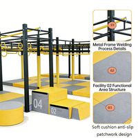 Divertido Circuito de Obstáculos Ninja Warrior - Equipo de Expansión de Aptitud Física para Niños, Uso Escolar, Material de Acero, 1-20 Usuarios