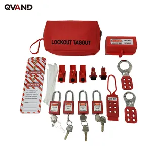 QVAND Kits de segurança elétrica para segurança industrial, etiqueta de bloqueio de plástico e etiqueta de bloqueio