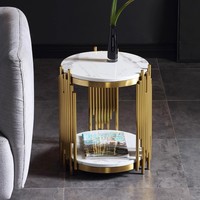 Table basse de salon de luxe en marbre blanc petite table d'appoint moderne design unique et ronde pour salon de beauté