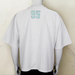 เสื้อยืดคอตตอนคอหนาพรีเมียมสั่งทำพิเศษทรงโอเวอร์ไซส์สีขาวล้วน เสื้อยืดทรงบ็อกซี่เนื้อหนา - Product Image 3