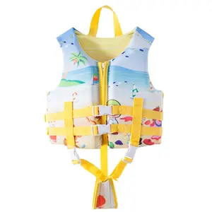 Chalecos salvavidas personalizados para niños con estampado de dibujos animados logotipo cuello de bebé natación Chaleco de flotabilidad chaleco salvavidas para niños con cuello