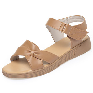 <span class=keywords><strong>Sandales</strong></span> Xuanhui de luxe, modèle ultime, en cuir de vachette véritable, à talon bas de 3 cm, noires, avec fermeture auto-agrippante pour femmes - Product Image 5