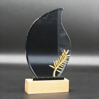 Trophée en cristal transparent avec base, plaque vierge gravée en 3D, design personnalisé HBL