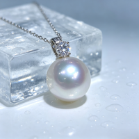 Collier de perles d'eau douce de 12,5 mm, pendentif de luxe à grosse perle unique, collier de perles en métal précieux personnalisé