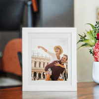 Cadre photo carré en bois avec verre incassable et bois MDF robuste pour impressions A2/A4/18x24, à suspendre et à poser