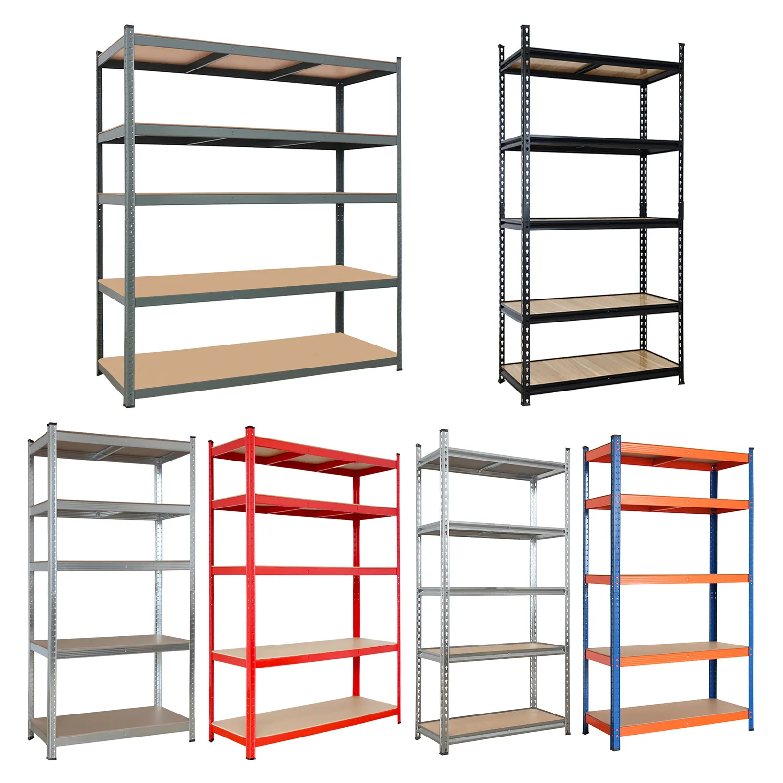Adjustable Heavy Duty Boltless Industrial Warehouse Store Home Garage Metal Frame 4 5 Layer Tier Sheet Storage Shelf Rack