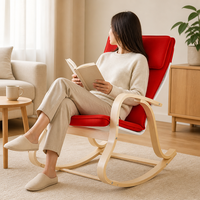 Produits les plus vendus sur Alibaba : Fauteuil à bascule avec coussin de dossier, base en bois lisse pour la relaxation à domicile