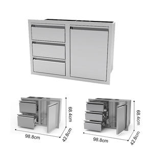 Mueble de Cocina Modular de Acero Inoxidable para Interiores y Exteriores con Cajones y Puerta para Zona de Aficionados al Fútbol - Product Image 1