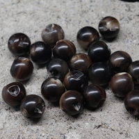 Botón de bola de cuerno de vaca Natural de 10mm negro marrón Beige accesorios de ropa para Cheongsam accesorios de seguridad ambiental