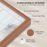 Peinture murale à LED avec 3 modes d'éclairage Cadre photo alimenté par USB pour la maison, la chambre à coucher, le bureau Cadeau Veilleuse