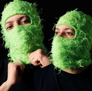 Free Sample 2025 Winter Grassy Knitted Beanies Full Face Ski Mask Camouflage Headgear Neck Warmer Windproof Distressed <strong>Balaclav</strong> - Product Image 3