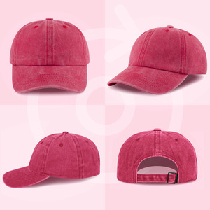 Washed Cotton Baseball Cap For Kids 2-7 Years Sun Protection Adjustable Unisex Denim Hat With Embroidery Option - Product Image 2