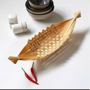 Cesta de Bambú Hecha a Mano en Vietnam para Servir Dulces, Frutas y Alimentos, Decoración de Cocina, Bandeja Tejida Natural - Product Image 1