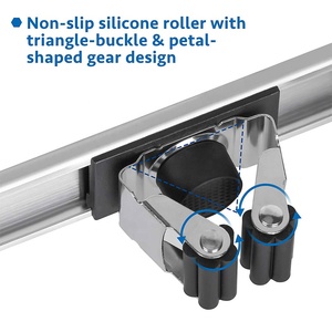 Kim loại treo tường chổi và người giữ Cây Lau Nhà tổ chức kẹp kẹp tự dính để lưu trữ và truy cập thuận tiện - Product Image 2