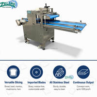 Machine à trancher le pain en continu, équipement de découpe automatique sur convoyeur, largeur de coupe personnalisable, boulangerie