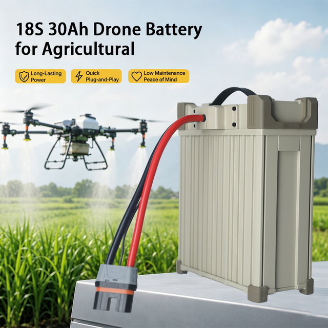 30000mAh 66.6V 18S Smart Battery for Drone Agricultural Spraying 50 Liter Rechargeable UAV Battery