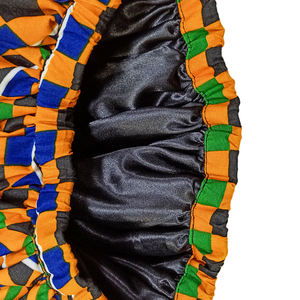 Tissu africain imprimé à la cire design ankara <span class=keywords><strong>bonnet</strong></span> unisexe doublé de <span class=keywords><strong>satin</strong></span> longue bande cheveux imperméable chapeau de douche support design personnel - Product Image 6