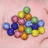 Perles en céramique colorées en vrac de 10/12 mm, perles en cristal de pavé coloré, perles en cristal de céramique pour la fabrication de bijoux