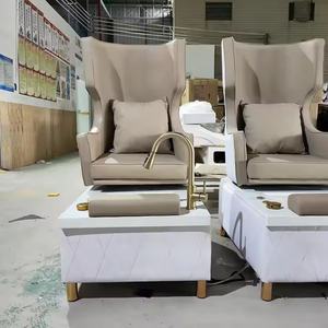 Chaise de soin des pieds de salon de manucure moderne, fauteuil de pédicure de luxe blanc avec pompe à jet magnétique - Product Image 3