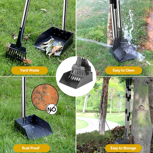 Kit de pala para caca de perro de acero inoxidable Juego de bandeja y soporte para rastrillo de garra de desecho duradero para limpieza de mascotas - Product Image 6