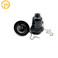 Partie lumineuse E26 douille de lampe 250V 250W douille en bakélite avec chaîne de traction E26 support de lampe suspension noire