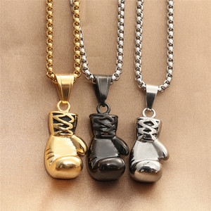 Yunnique Geometric <b>Boxing</b> <b>Glove</b> Pendant <b>Necklace</b> Stainless Steel Men's Fashion Jewelry 230578 - Product Image 1