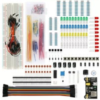 Kit d'apprentissage Kit de composants électroniques Kit de bricolage débutant avec planche à pain MB-102 et fil Dupont