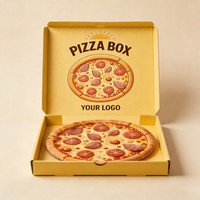 Caja de Pizza Ecológica Moderna de Lujo, Caja de Embalaje de Alimentos con Logotipo Personalizado, Caja de Papel para Llevar Pizza con Relieve