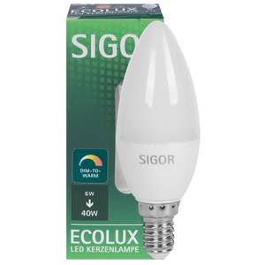 Lámpara LED, ECOLUX, forma de vela, Ópalo, E14/5,5 W, 470 LM, 2700K a 2200K (9019604057) - Product Image 1