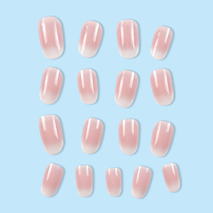 <span class=keywords><strong>Faux</strong></span> ongles de luxe rose nude 24 pièces, brillants, forme amande, aspect naturel, pour le bureau, professionnels, à presser, vente en gros - Product Image 2