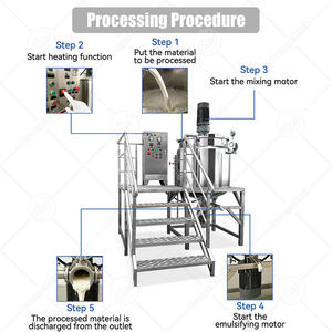 Máquina ORME para hacer champú, tanque de emulsificación al vacío, para pequeños negocios, homogeneizador de agua y aceite de 100 litros - Product Image 3