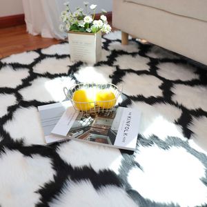 Cutsomize grande taille tapis hirsute rose luxe tapis résistant aux taches fausse fourrure tapis en peau de mouton doux confortable tapis en peluche - Product Image 4