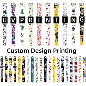 Cinturino in Silicone Personalizzato con Fibbia a Perno per <span class=keywords><strong>Apple</strong></span> <span class=keywords><strong>Watch</strong></span> Serie 9/10/8, Stampa UV Fai-da-Te - Product Image 1