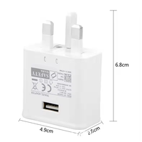 Chargeur mural USB universel 15W/10W Qc3.0 Pd3.1 12W/5W Adaptateur de voyage 3 broches pour S6 S8 S10 Autres téléphones mobiles Adaptateur UK