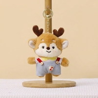 Porte-clés en peluche renne Kawaii avec vêtements, accessoire de sac animalier esthétique, mini-poupée cerf personnalisée, fourniture de cadeaux de fête sur mesure