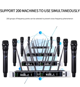 Microphone sans fil TopYun G-26 à 6 antennes, portée effective de 800 m, véritable diversité, microphone portable pour les professionnels de l'église - Product Image 4