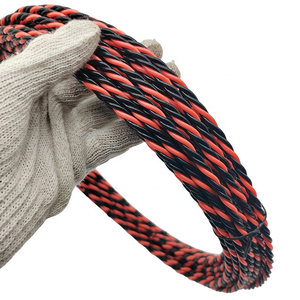 Fish Tape <strong>Wire</strong> Fishing Tools 4.5mm Diameter 3 <strong>Wires</strong> <strong>Twisted</strong> With Guide Spring Ideal for <strong>Wire</strong> Fishing Black and Yellow 15m - Product Image 3