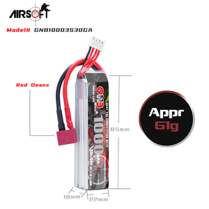 GNB GAONENG 1000MAH 3S 11,1 V 30C 60C RC LiPo Batería AirSoft Deans T-plug Conector - Product Image 3