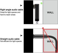Cable de Audio CableCreation de 3.5mm, Cable Auxiliar en Ángulo Recto de 90 Grados, Cable Estéreo Trenzado con Conectores Macho a Macho Chapados en Oro para Altavoces de Coche